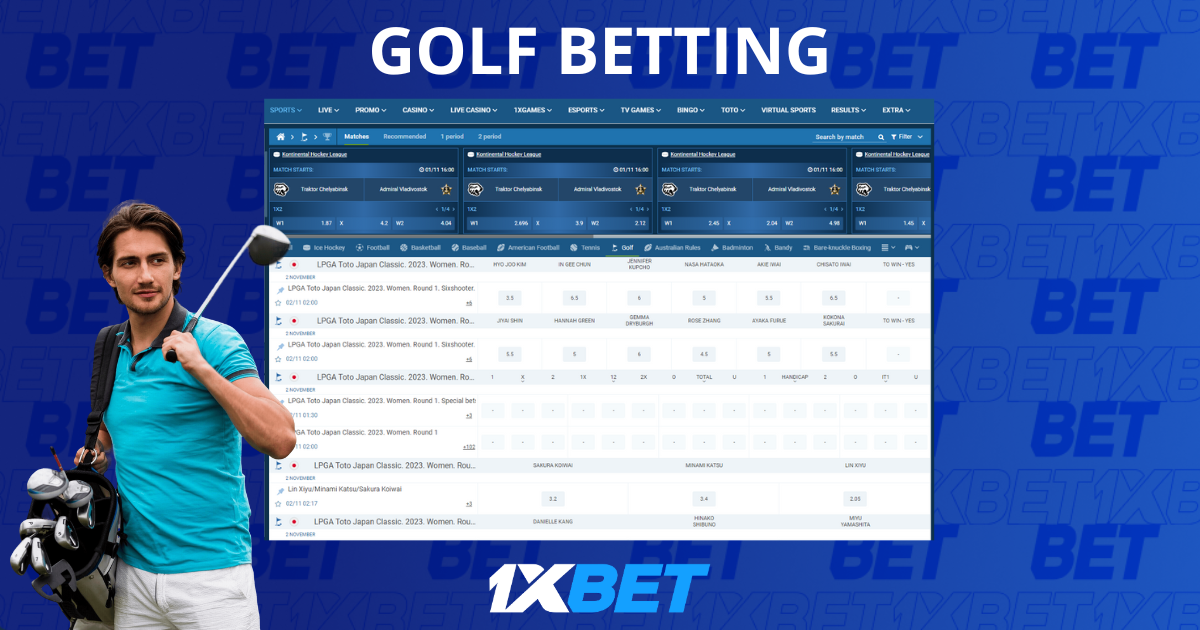 1xBet Golf Betting